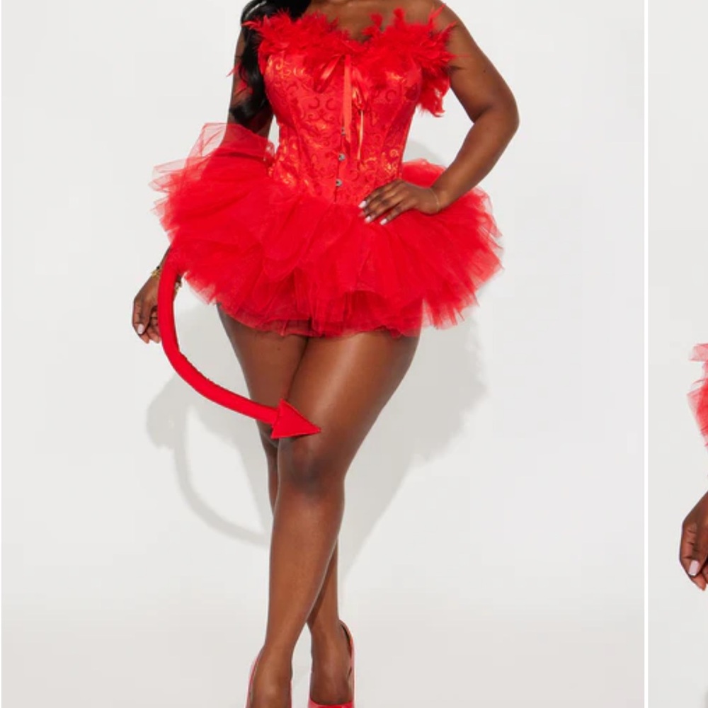 Fashion Nova Red Lace Tulle Chemise